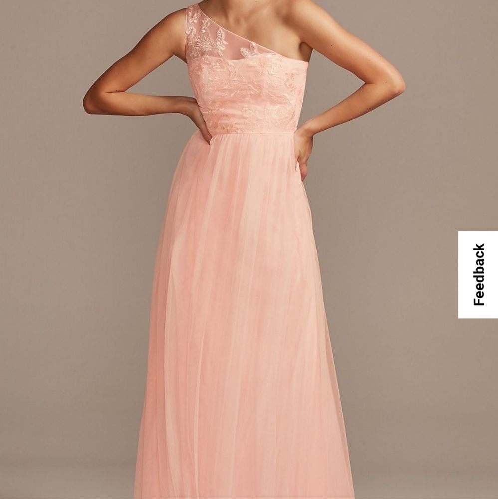 Petal Colored One Shoulder Bridesmade Dress from David's Bridal